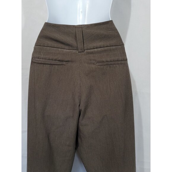 Alloy Apparel Womens Dress Pants 36X37 Wide Leg Cuffed Mid Rise Button Brown XL - Picture 7 of 8